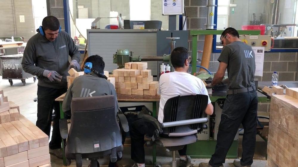 Productie van de blokken